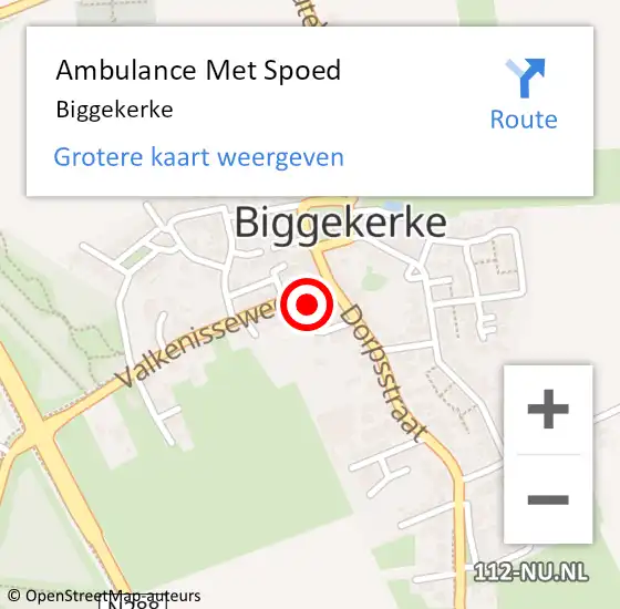Locatie op kaart van de 112 melding: Ambulance Met Spoed Naar Biggekerke op 6 april 2024 07:58