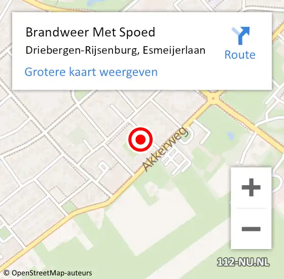Locatie op kaart van de 112 melding: Brandweer Met Spoed Naar Driebergen-Rijsenburg, Esmeijerlaan op 6 april 2024 09:23