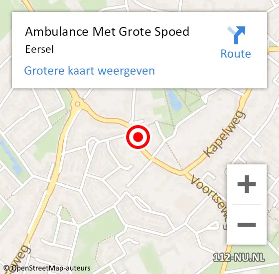 Locatie op kaart van de 112 melding: Ambulance Met Grote Spoed Naar Eersel op 6 april 2024 10:10