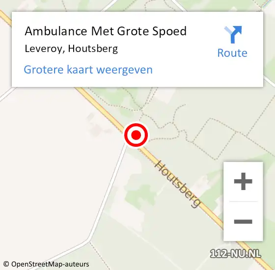 Locatie op kaart van de 112 melding: Ambulance Met Grote Spoed Naar Leveroy, Houtsberg op 6 april 2024 11:04