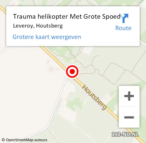 Locatie op kaart van de 112 melding: Trauma helikopter Met Grote Spoed Naar Leveroy, Houtsberg op 6 april 2024 11:07
