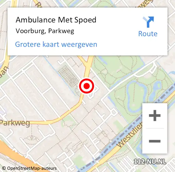Locatie op kaart van de 112 melding: Ambulance Met Spoed Naar Voorburg, Parkweg op 6 april 2024 11:11
