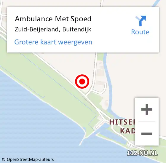Locatie op kaart van de 112 melding: Ambulance Met Spoed Naar Zuid-Beijerland, Buitendijk op 6 april 2024 11:27