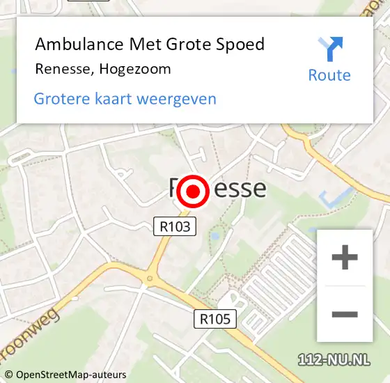Locatie op kaart van de 112 melding: Ambulance Met Grote Spoed Naar Renesse, Hogezoom op 6 april 2024 12:03
