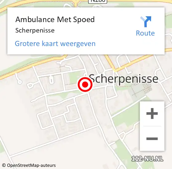 Locatie op kaart van de 112 melding: Ambulance Met Spoed Naar Scherpenisse op 6 april 2024 12:42