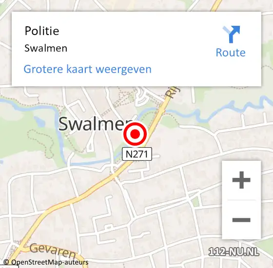 Locatie op kaart van de 112 melding: Politie Swalmen op 6 april 2024 12:56