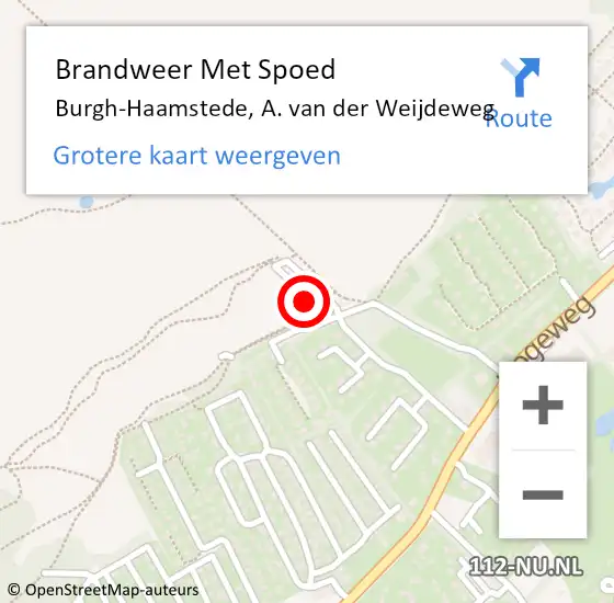 Locatie op kaart van de 112 melding: Brandweer Met Spoed Naar Burgh-Haamstede, A. van der Weijdeweg op 6 april 2024 12:57