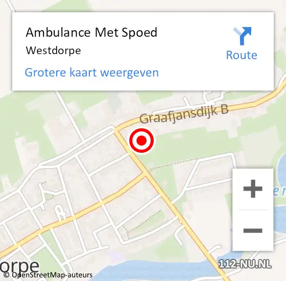 Locatie op kaart van de 112 melding: Ambulance Met Spoed Naar Westdorpe op 6 april 2024 13:20