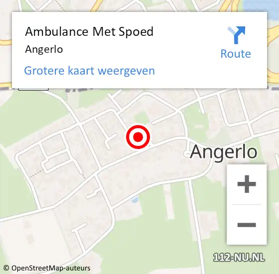 Locatie op kaart van de 112 melding: Ambulance Met Spoed Naar Angerlo op 6 april 2024 13:20