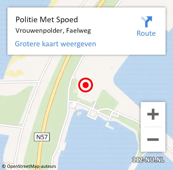 Locatie op kaart van de 112 melding: Politie Met Spoed Naar Vrouwenpolder, Faelweg op 6 april 2024 13:37