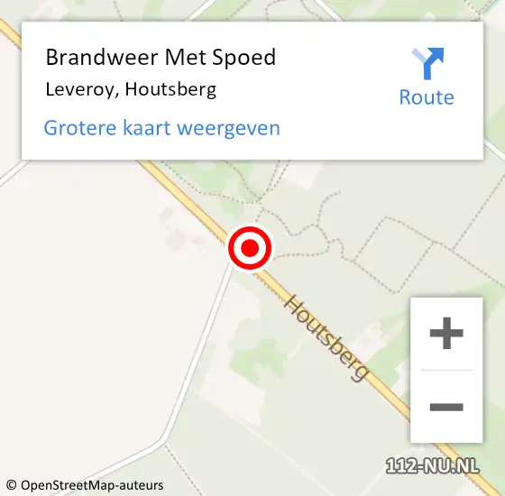 Locatie op kaart van de 112 melding: Brandweer Met Spoed Naar Leveroy, Houtsberg op 6 april 2024 13:57