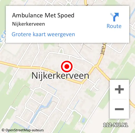 Locatie op kaart van de 112 melding: Ambulance Met Spoed Naar Nijkerkerveen op 6 april 2024 14:49