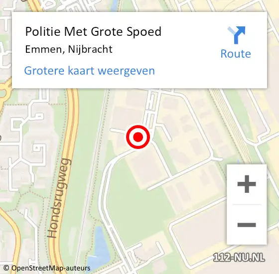 Locatie op kaart van de 112 melding: Politie Met Grote Spoed Naar Emmen, Nijbracht op 6 april 2024 14:55