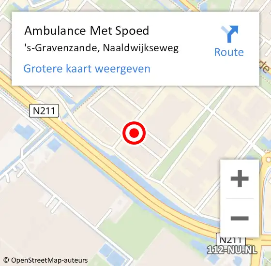 Locatie op kaart van de 112 melding: Ambulance Met Spoed Naar 's-Gravenzande, Naaldwijkseweg op 6 april 2024 15:10