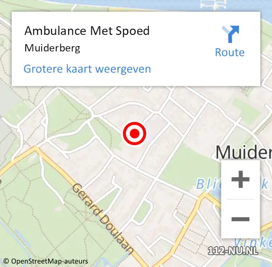 Locatie op kaart van de 112 melding: Ambulance Met Spoed Naar Muiderberg op 6 april 2024 15:16