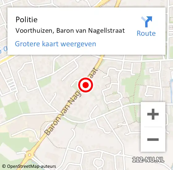 Locatie op kaart van de 112 melding: Politie Voorthuizen, Baron van Nagellstraat op 6 april 2024 15:30