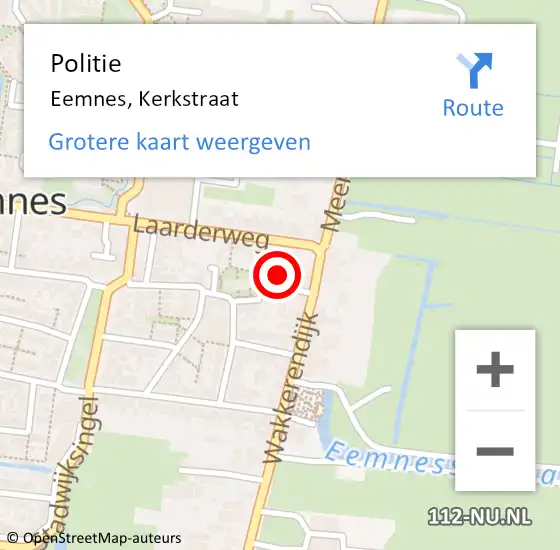 Locatie op kaart van de 112 melding: Politie Eemnes, Kerkstraat op 6 april 2024 15:49