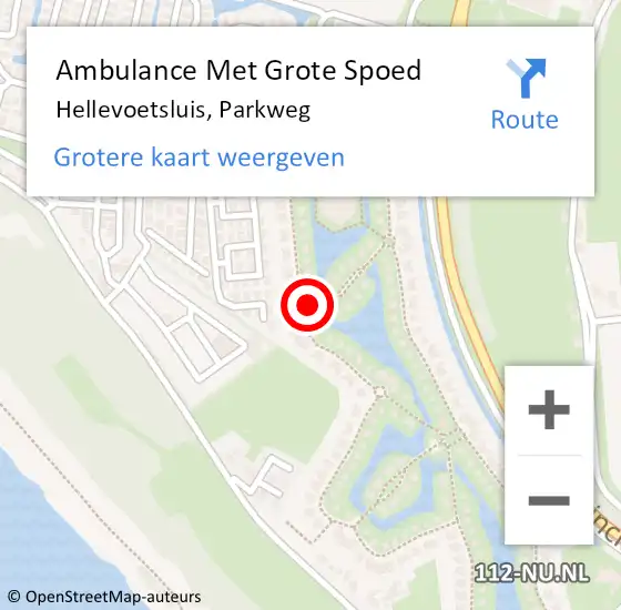 Locatie op kaart van de 112 melding: Ambulance Met Grote Spoed Naar Hellevoetsluis, Parkweg op 6 april 2024 16:40