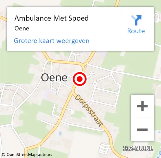 Locatie op kaart van de 112 melding: Ambulance Met Spoed Naar Oene op 6 april 2024 16:59
