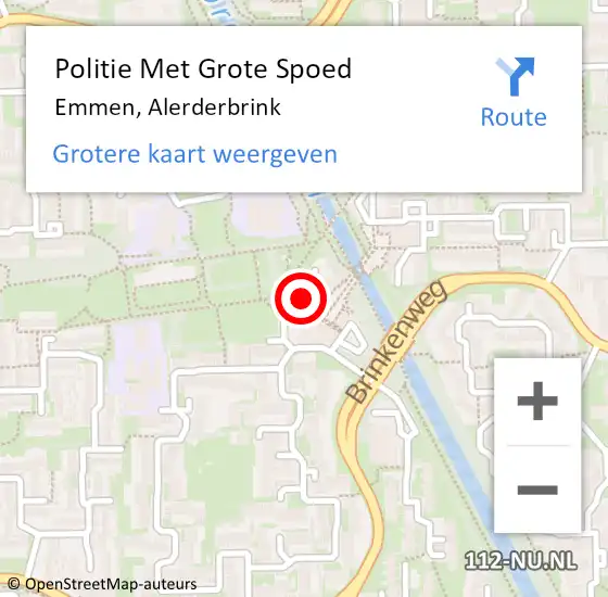 Locatie op kaart van de 112 melding: Politie Met Grote Spoed Naar Emmen, Alerderbrink op 6 april 2024 17:44