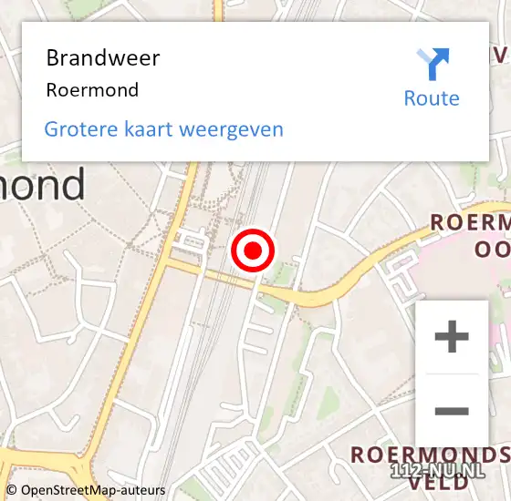 Locatie op kaart van de 112 melding: Brandweer Roermond op 6 april 2024 17:56