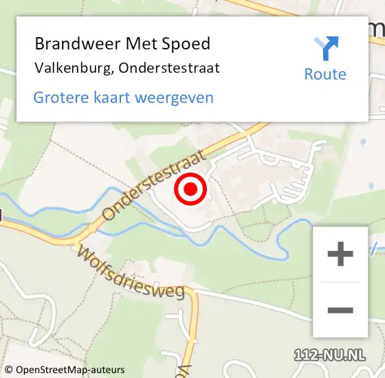 Locatie op kaart van de 112 melding: Brandweer Met Spoed Naar Valkenburg, Onderstestraat op 6 april 2024 18:03
