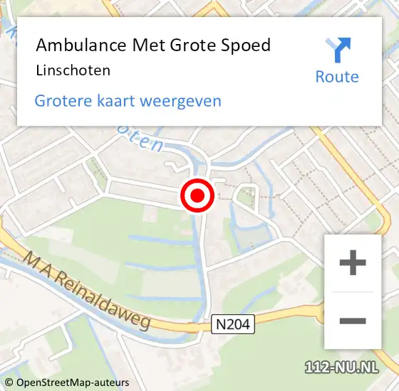 Locatie op kaart van de 112 melding: Ambulance Met Grote Spoed Naar Linschoten op 6 april 2024 18:49