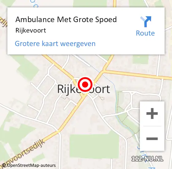 Locatie op kaart van de 112 melding: Ambulance Met Grote Spoed Naar Rijkevoort op 6 april 2024 20:06