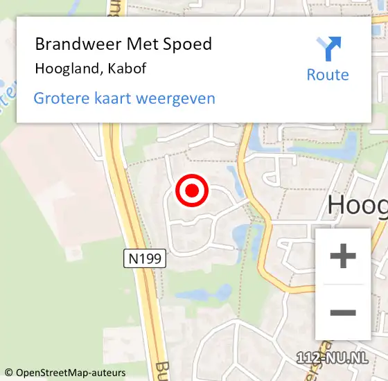 Locatie op kaart van de 112 melding: Brandweer Met Spoed Naar Hoogland, Kabof op 6 april 2024 20:18