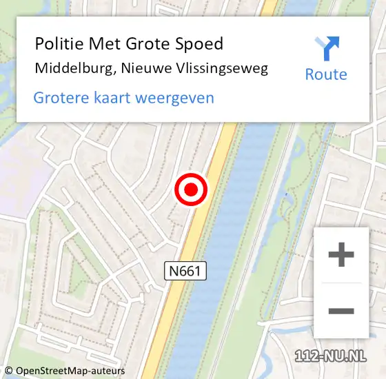 Locatie op kaart van de 112 melding: Politie Met Grote Spoed Naar Middelburg, Nieuwe Vlissingseweg op 6 april 2024 21:13