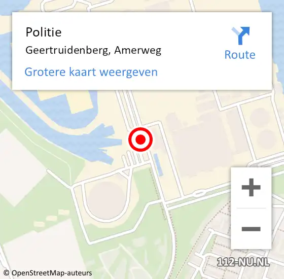 Locatie op kaart van de 112 melding: Politie Geertruidenberg, Amerweg op 6 april 2024 21:32