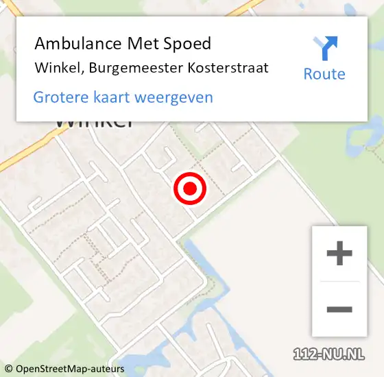 Locatie op kaart van de 112 melding: Ambulance Met Spoed Naar Winkel, Burgemeester Kosterstraat op 6 april 2024 22:38