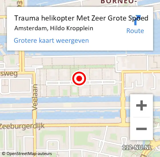 Locatie op kaart van de 112 melding: Trauma helikopter Met Zeer Grote Spoed Naar Amsterdam, Hildo Kropplein op 6 april 2024 22:40