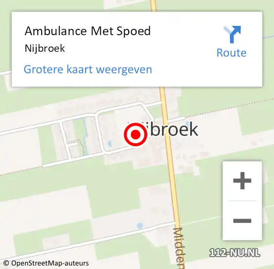 Locatie op kaart van de 112 melding: Ambulance Met Spoed Naar Nijbroek op 7 april 2024 00:10