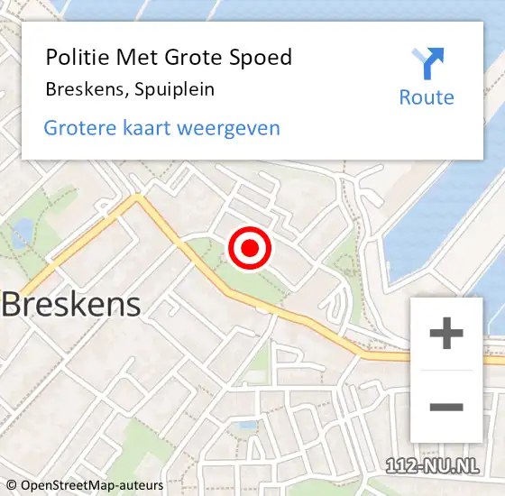 Locatie op kaart van de 112 melding: Politie Met Grote Spoed Naar Breskens, Spuiplein op 7 april 2024 02:23