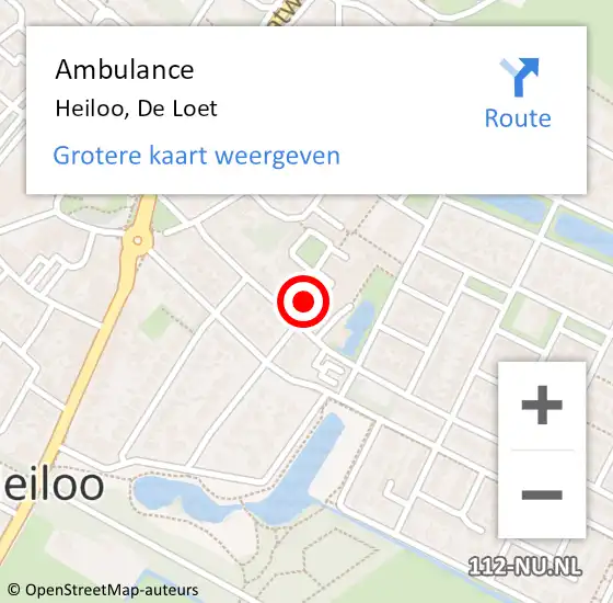Locatie op kaart van de 112 melding: Ambulance Heiloo, De Loet op 7 april 2024 07:19