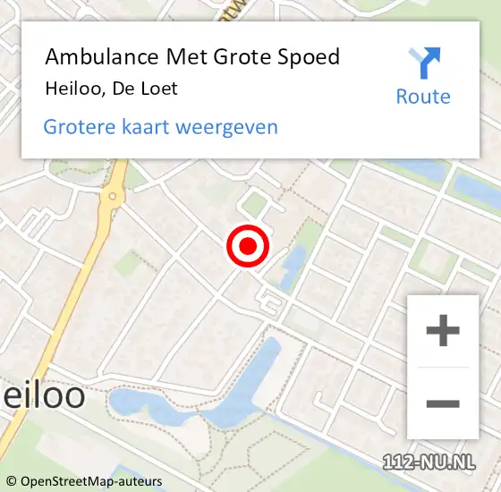 Locatie op kaart van de 112 melding: Ambulance Met Grote Spoed Naar Heiloo, De Loet op 7 april 2024 07:40