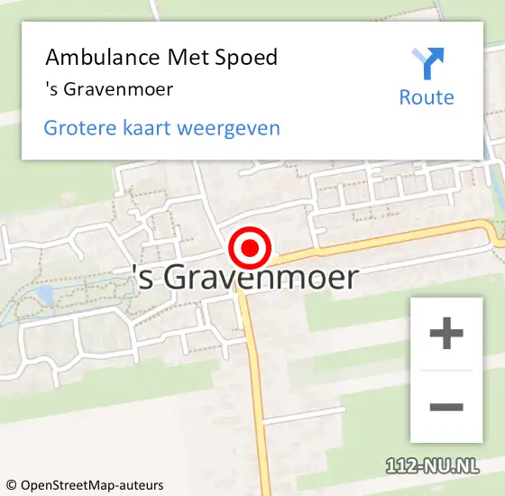 Locatie op kaart van de 112 melding: Ambulance Met Spoed Naar 's Gravenmoer op 7 april 2024 10:12