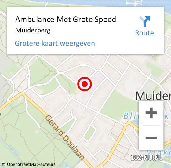 Locatie op kaart van de 112 melding: Ambulance Met Grote Spoed Naar Muiderberg op 7 april 2024 11:19