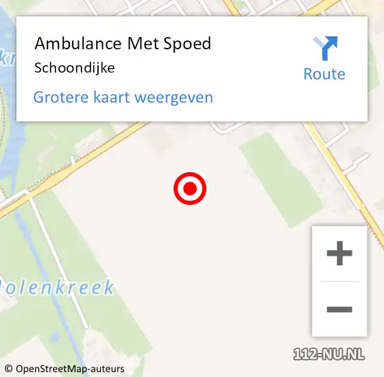 Locatie op kaart van de 112 melding: Ambulance Met Spoed Naar Schoondijke op 7 april 2024 11:26