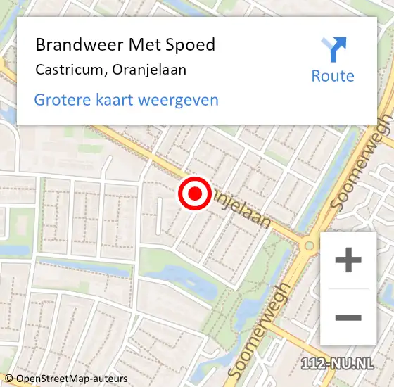 Locatie op kaart van de 112 melding: Brandweer Met Spoed Naar Castricum, Oranjelaan op 7 april 2024 12:34