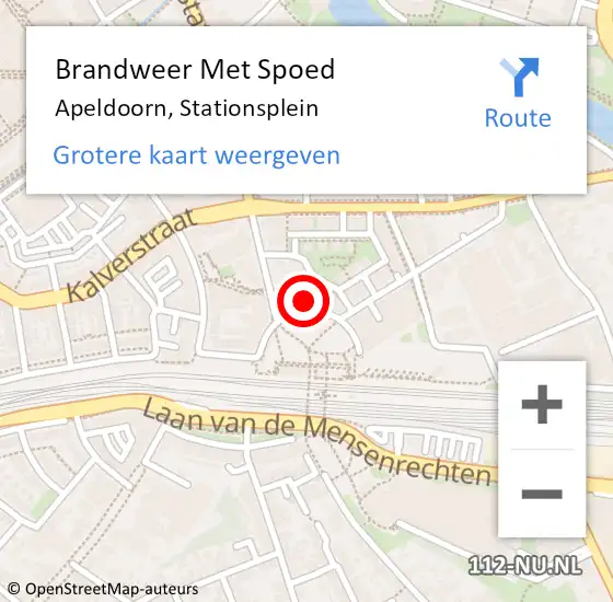 Locatie op kaart van de 112 melding: Brandweer Met Spoed Naar Apeldoorn, Stationsplein op 7 april 2024 12:57