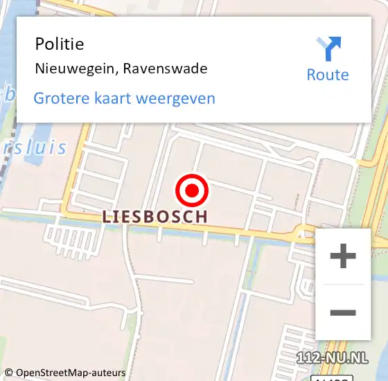 Locatie op kaart van de 112 melding: Politie Nieuwegein, Ravenswade op 7 april 2024 13:19