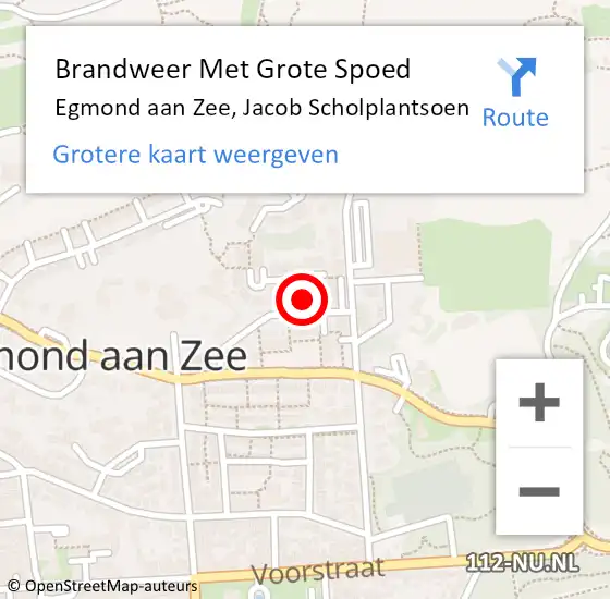 Locatie op kaart van de 112 melding: Brandweer Met Grote Spoed Naar Egmond aan Zee, Jacob Scholplantsoen op 7 april 2024 13:24