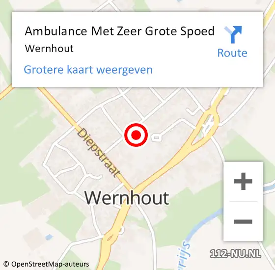 Locatie op kaart van de 112 melding: Ambulance Met Zeer Grote Spoed Naar Wernhout op 7 april 2024 14:57