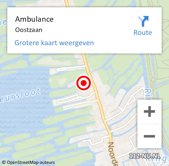 Locatie op kaart van de 112 melding: Ambulance Oostzaan op 7 april 2024 15:26