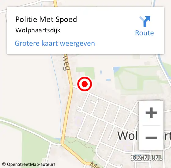 Locatie op kaart van de 112 melding: Politie Met Spoed Naar Wolphaartsdijk op 7 april 2024 15:26