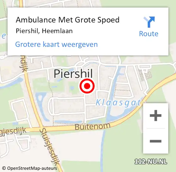 Locatie op kaart van de 112 melding: Ambulance Met Grote Spoed Naar Piershil, Heemlaan op 7 april 2024 15:49