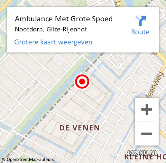 Locatie op kaart van de 112 melding: Ambulance Met Grote Spoed Naar Nootdorp, Gilze-Rijenhof op 7 april 2024 16:06