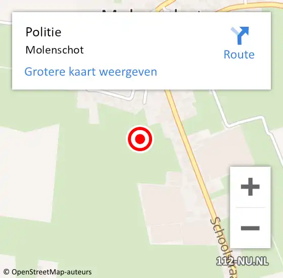 Locatie op kaart van de 112 melding: Politie Molenschot op 7 april 2024 17:19